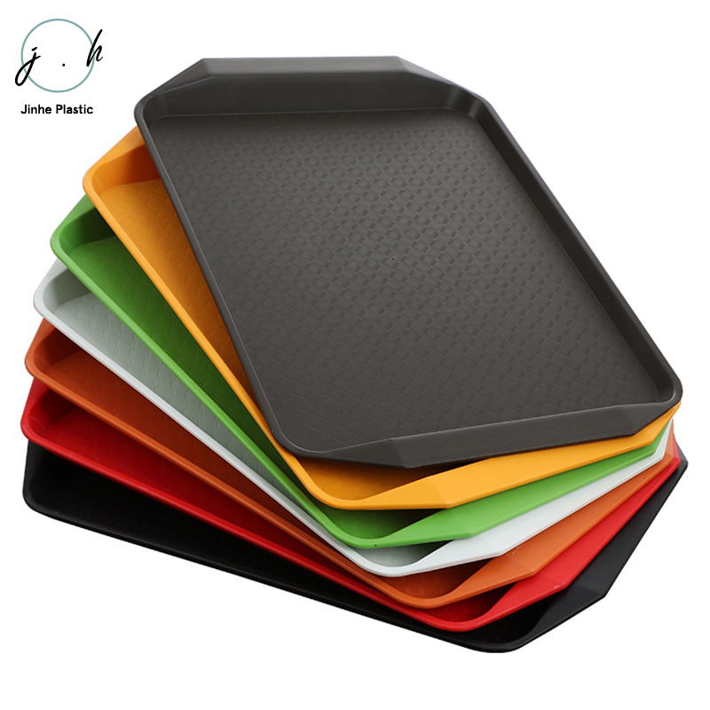 Индивидуальный логотип низкая цена Отель Ресторан красочные полипропиленовые абс пластиковые подносы для фаст-фуда