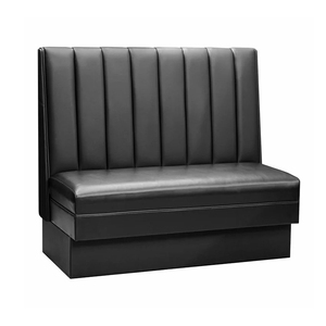 Cabinas de restaurante personalizadas Muebles de restaurante comercial Asientos de cabina de cuero de PU negros modernos - Product Image 4