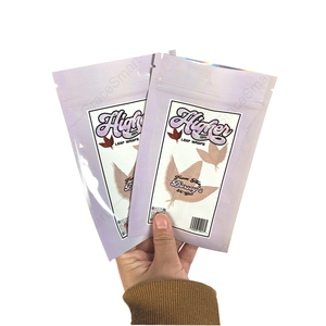 Emballage <span class=keywords><strong>de</strong></span> feuilles <span class=keywords><strong>de</strong></span> tabac au laser aluminisé personnalisé sac <span class=keywords><strong>de</strong></span> feuille d'ambre sac scellé à trois côtés avec fermeture éclair - Product Image 3