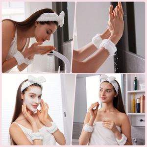 ชุดผ้าคาดผมแบบตาข่าย 4 ชิ้น รุ่น Face Wash Twist Bow ปี 2025 สำหรับทุกเพศ พร้อมที่รัดข้อมือลายผีเสื้อและลายเมฆ สินค้าขายดีข้ามประเทศ - Product Image 6