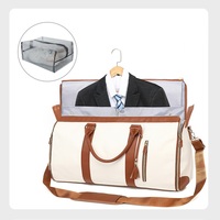 Sac de voyage pliable unisexe en cuir PU imperméable avec fermeture éclair, grande capacité, à rayures unies, personnalisable