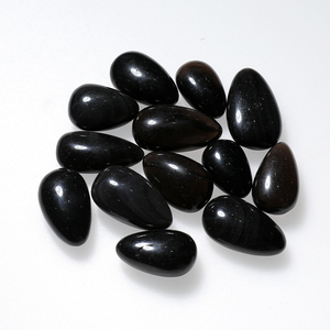 <span class=keywords><strong>Prix</strong></span> d'usine Pierres de guérison en cristal <span class=keywords><strong>Obsidienne</strong></span> noire Drop Tumbled Stones - Product Image 1