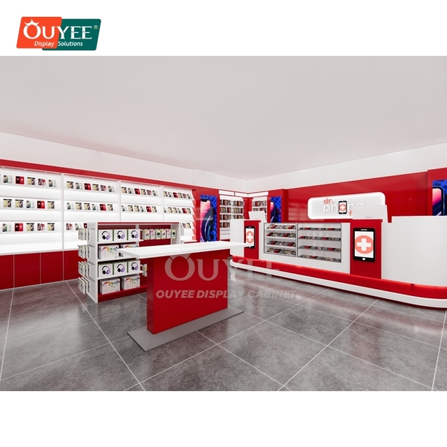 New Design Smartphone Display Showcase Glass Display Case 3D Design Service Tempered Glass Retail Showcase System