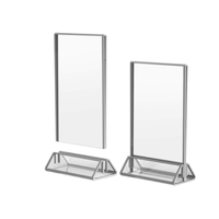 Support de signalisation triangulaire vertical en acrylique transparent A4 A5 4*6 5*7, support de numéros de table, support de menu