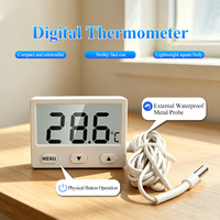 Termómetro Digital con Sonda Externa Impermeable, Alarma y Calibración para Acuario, Pecera, Refrigerador, Monitor y Registro, con Certificación CE