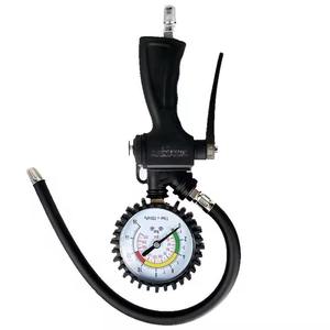 Manomètre mécanique de haute précision avec grand cadran et tuyau flexible pour voitures, motos et SUV - Product Image 1