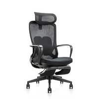Chaise de bureau ergonomique pivotante entièrement en maille avec accoudoirs pour cadres