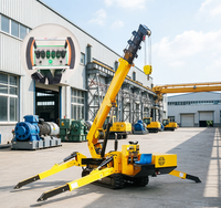 Mini-grue araignée compacte de 18 m à démarrage électrique avec capacité de montée de 25 degrés pour la rénovation de sous-sols intérieurs
