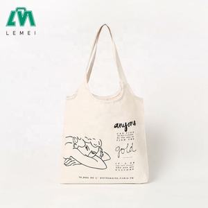 Vente chaude Écologique Réutilisable Coton Toile Épicerie Sac Fourre-Tout Poche Intérieure avec Motif de Lettre - Product Image 3