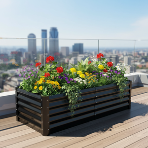Grand bac à plantes d'extérieur surélevé pour jardin, jardinière en métal pour la vente en gros - Product Image 6