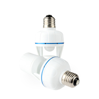 Base de Lámpara LED E27 con Sensor de Movimiento PIR, Portalámparas de Plástico