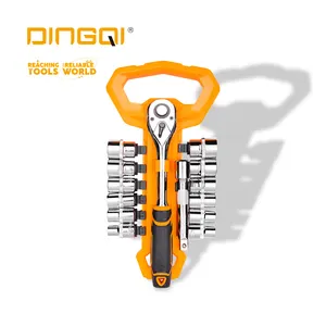 DingQi ชุดเครื่องมือช่าง12ชิ้น,ชุดประแจเต้ารับสั้นสำหรับซ่อมรถยนต์ปี1/2