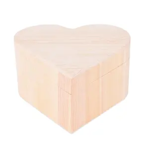 Al por mayor personalizado en forma de corazón caja de joyería de madera