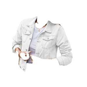 Abrigo Vaquero Azul para Mujer, Diseño Moderno y Transpirable, Corte Entallado, Alta Calidad, Solapa, Botones, Otoño-Invierno - Product Image 1