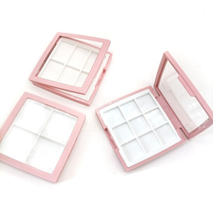 Tùy chỉnh phong cách cao cấp vuông 4/6/9 Màu sắc Nhựa trang điểm Highlighter bột bóng mắt Palette <span class=keywords><strong>container</strong></span> với cửa sổ - Product Image 1