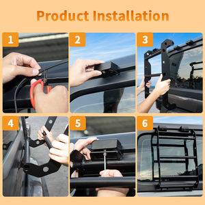 Tangga ekstensi jendela belakang mobil, untuk Jeep Wrangler JL 2018 2019 2020 + aksesori eksternal mobil - Product Image 2