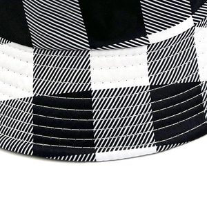 Gorro de Pescador Personalizado 2026 con Bordado 3D a Cuadros, Unisex, Texto Personalizado, Blanco y Negro, para Viajes al Aire Libre, Casual, 100% Algodón - Product Image 5