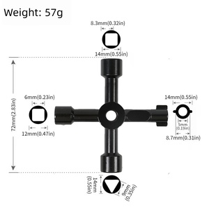 Clé triangulaire universelle multifonction 4-en-1 pour plombiers, idéale pour les compteurs gaz et électriques, les armoires et le purge des radiateurs - Product Image 3