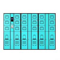 Casier à bagages intelligent moderne pour hôtels, appartements et gares avec reconnaissance faciale, code PIN et accès par empreinte digitale
