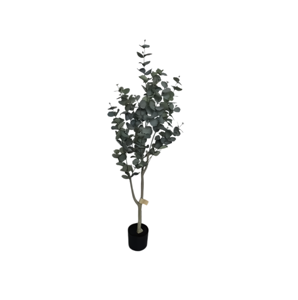 Árbol de eucalipto artificial, planta de eucalipto de interior alto en maceta, hojas de seda de dólares de plata verde, árbol de imitación para decoración de hogar y oficina - Product Image 4