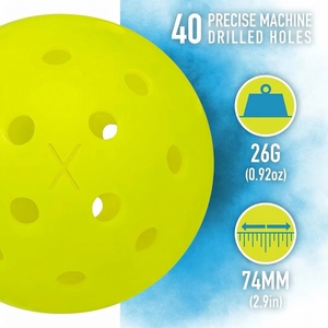 Palline <span class=keywords><strong>da</strong></span> Pickleball Jsword X40 a 40 Fori per Esterni, Stampate Rotazionalmente, in Materiale PE Durevole, Approvate USAPA, by Professor Pickleball - Product Image 6