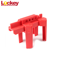 Verrouillage de sécurité pour robinet à bille en polypropylène réglable et durable Lockey avec serrures rouges pour tuyaux de 0,5 à 2,5 pouces, poignée de verrouillage à clé