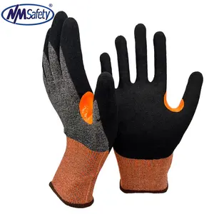 Перчатки NMsafety с нитриловым покрытием, Нескользящие перчатки 18 калибра, 5 ANSI, для работы с сенсорным экраном, для строительства