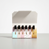 Boîte en papier pliable personnalisée pour 5 flacons, coffret découverte de parfums, emballage de kit d'échantillons de parfums de luxe