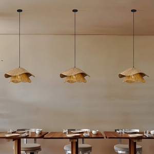 Wabi Sabi Style Chandelier Oval Shape E27 <b>Led</b> <b>Light</b> Source For Restaurant Hotel Bedroom <b>Tea</b> Room Hemp Rope Woven Lamp - Product Image 2