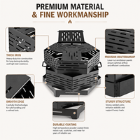 Brasero d'extérieur modulaire hexagonal géométrique robuste et empilable, portable, pour brûlage de bois, avec poignées, vente en gros