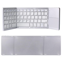 Clavier sans fil mini pliable triple pliage avec pavé tactile pour tablette PC, smartphone Windows, Android, iOS, fabriqué en Chine
