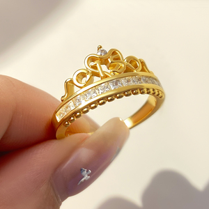 Bague en argent 925 FOXI, fabricant de bagues couronne de princesse et de reine, bague de promesse en CZ, bijoux pour remise de diplôme, commémorations et anniversaires, argent 925 - Product Image 1