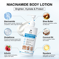 Lotion éclaircissante hydratante au beurre de karité 300 ml OEM, légère, unifiante, à la niacinamide, pour blanchir la peau
