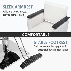 Sillón de Barbería Comercial Moderno, de Cuero Sintético, con Bomba Hidráulica, Resistente, para Salón de Belleza y Barbería - Product Image 4