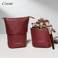 Vente en gros d'usine Pochette en cuir PU résistante à l'eau pour outils de beauté Petite pochette pour pinceaux de maquillage pour les voyages