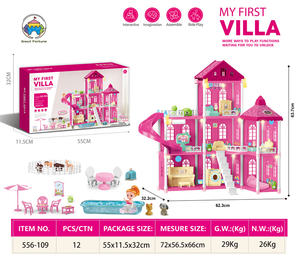 Petite maison de jeu en plastique avec figurines, jouets parfaits pour les tout-petits, pour les filles de 3 à 6 ans, maison de poupée pour jouer - Product Image 4