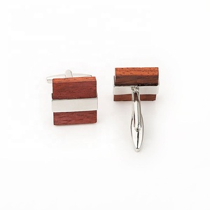2024 Hot Sell Men <strong>Cufflinks</strong> Classical Novelty Personalized Custom Wooden Cuff Link for Men Daily <strong>Use</strong> - Product Image 3