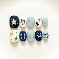 Nouvelles capsules d'ongles prêtes à poser, ultra-courtes, style Doudou, au design unique et de niche, avec motifs animaux de dessin animé et géométriques