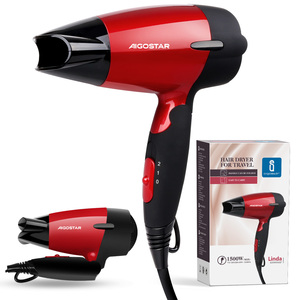 Aigostar asciugacapelli, 1500 W, essiccatore da viaggio con manico pieghevole, portatile, a doppia tensione, 2 velocità - Product Image 1