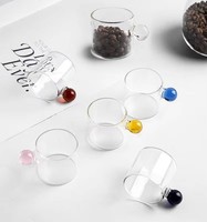 Tasse en verre artisanale de style moderne, résistante à la chaleur, avec anse colorée, paille sans BPA avec bouchon, compatible lave-vaisselle et micro-ondes, pour le lait