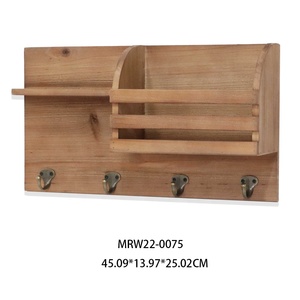 Nordic <strong>Wall</strong> Mounted <strong>Key</strong> Holder with Iron and Wood Storage <strong>Racks</strong> Multifunction Rectangle Design for Tools - Product Image 2