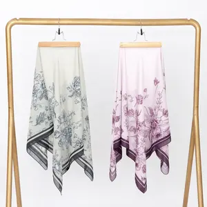 2024 Tudung Bawal premium Cotton voille Bidang 45 custom Printed plain Hijab scarf supplier