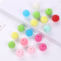 20MM Moka Résine Diamant Boule Transparent Perceuse Trou Droit Perle Main Chaîne Porte-clés Pendentif Stylo Couverture Bijoux Accessoires