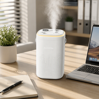 Humidificateur à impulsion à brume froide 1,3 L, barre d'oxygène, veilleuse, faible bruit (<36 dB), alimentation USB pour voiture et chambre d'enfant, brume automatique