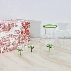 Hot Sale Creative Design Lucky Four-Leaf Clover Glass <b>Cup</b> High Borosilicate Juice <b>Cup</b> Transparent Milk <b>Cup</b> <b>Set</b> for Gift - Product Image 6