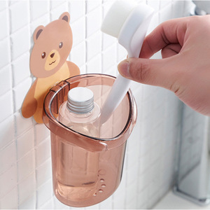 No-drill self-adhesive bear cup, wall-mounted bear hugging toothbrush cup holder, cartoon mouthwash cup holder. - Product Image 3