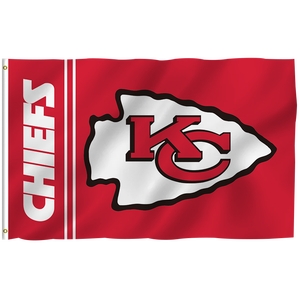 Auf Lager Alle Fußball mannschaft Flagge <span class=keywords><strong>3</strong></span> x5ft Hochwertiges Custom Design 100% Polyester Sport Nfl Kansas City Chiefs Banner - Product Image 1