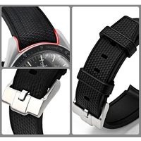 Correa de Reloj de Repuesto de Goma Curva con Hebilla de Metal para Omega X Swatch Speedmaster 20mm, Correas de Reloj de Silicona de Lujo
