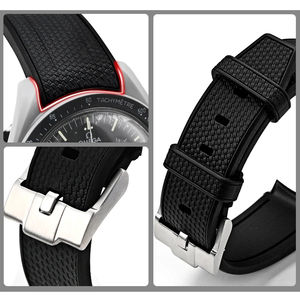 <span class=keywords><strong>Correa</strong></span> de <span class=keywords><strong>Reloj</strong></span> de Repuesto de Goma Curva con Hebilla de Metal para Omega X <span class=keywords><strong>Swatch</strong></span> Speedmaster 20mm, Correas de <span class=keywords><strong>Reloj</strong></span> de Silicona de Lujo - Product Image 3