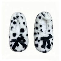 Calcetines de Casa para Mujer con Diseño de Corazón y Lazo, Forrados de Sherpa, Cálidos para Invierno, Antideslizantes